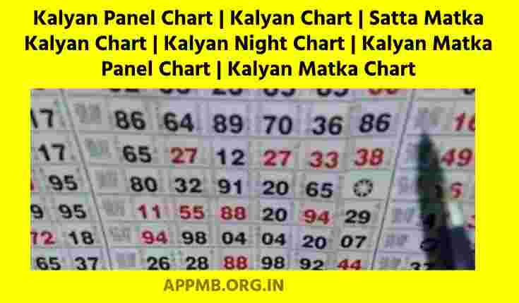 Kalyan Panel Chart | Kalyan Chart | Satta Matka Kalyan Chart | Kalyan Night Chart | Kalyan Matka Panel Chart | Kalyan Matka Chart 