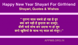 Happy New Year Shayari Quotes Wishes for Girlfriend in Hindi हैप्पी न्यू ईयर शायरी फॉर गर्लफ्रेंड हिंदी में।